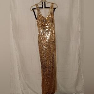 Niteline Della Roufogali Gold Sequined Dress